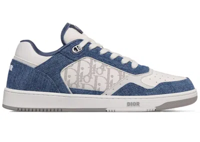 Pre-owned Dior Men's  B27 Low Denim Sneakers In White/blue