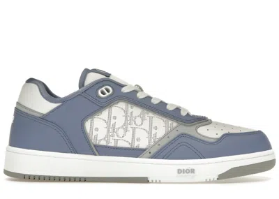 Pre-owned Dior Men's  B27 Low  Oblique Galaxy Leather Sneakers In White/blue In Multi