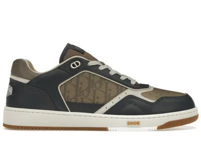 Pre-owned Dior Men's  B27 Low Grey Sneakers In Dark Grey/brown In Multi