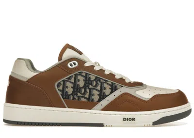 Pre-owned Dior Men's  B27 Low Sneakers In Brown/cream/beige