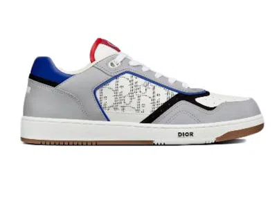 Pre-owned Dior Men's  B27 Low Top Oblique Galaxy Sneakers In Grey/white/blue In Multi