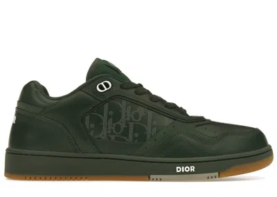 Pre-owned Dior Men's  B27 Low World Tour Green Sneakers In Black/ Oblique