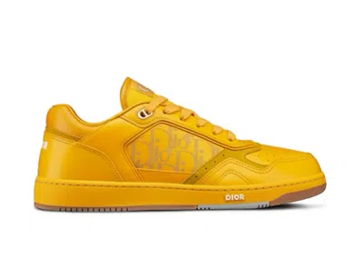 Pre-owned Dior Men's  B27 Low World Tour Yellow Sneakers In Black/ Oblique