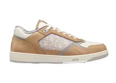 Pre-owned Dior Men's  B27 Lowtop Calfskin Sneakers In Beige/cream