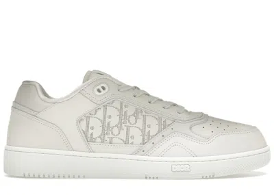 Pre-owned Dior Men's  B27 Lowtop Calfskin Sneakers In White/grey