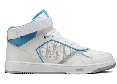 Pre-owned Dior Men's  B27 Mid Sneakers In White/grey/light Blue In Multi