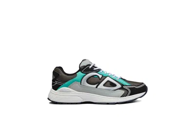 Pre-owned Dior Men's  B30 Anthracite Sneakers In Gray/black/teal In Multi