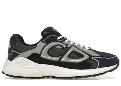 Pre-owned Dior Men's  B30 Sneakers In Anthracite Grey/black/blue In Multi