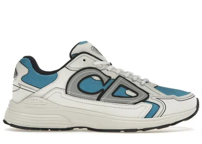 Pre-owned Dior Men's  B30 Sneakers In Blue Mesh/white Technical Fabric