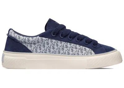 Pre-owned Dior Men's  B33 Sneaker Navy Blue Oblique Jacquard Sneakers In Navy Blue  Oblique Jacquard And Su