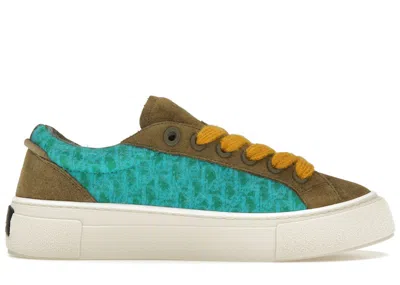 Pre-owned Dior Men's  B33 Sneaker Oblique Sneakers In Turquoise/brown