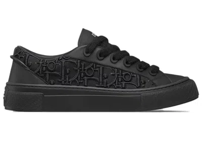Pre-owned Dior Men's  B33 Sneaker Smooth Calfskin Oblique Raised Embroidery (numbered) Sneakers In Black