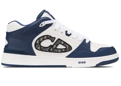 Pre-owned Dior Men's  B57 Mid Oblique Sneakers In Blue/white