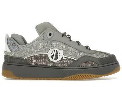 Pre-owned Dior Men's  B9s Skater Tweed (numbered) Sneakers In Deepin Gray/deep Gray/blue