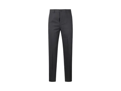 Pre-owned Dior Men's  Button Detailed Wool Straightleg Pants In Grey In Gray