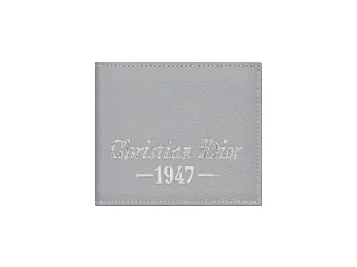 Pre-owned Dior Men's  By Birkenstock Christian  1947 Signature (4 Card Slot/coin Pocket) Wallet In  Gra