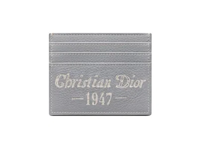 Pre-owned Dior Men's  By Birkenstock Christian  1947 Signature (6 Card Slot) Card Holder In  Gray
