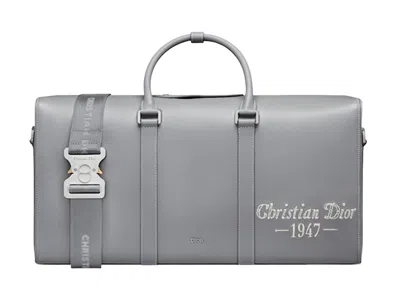 Pre-owned Dior Men's  By Birkenstock Christian  1947 Signature Lingot 50 Duffle Bag In  Gray