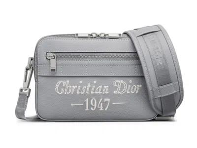 Pre-owned Dior Men's  By Birkenstock Christian  1947 Signature Safari Messenger Bag In  Gray