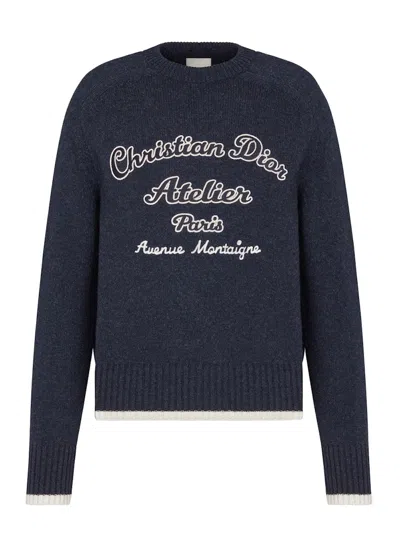 Pre-owned Dior Men's  "christian  Atelier" Sweater In Blue White