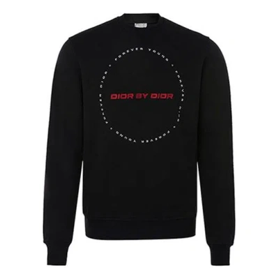 Dior Men's  Fw21 Alphabet Embroidered Long Sleeves Pullover Black