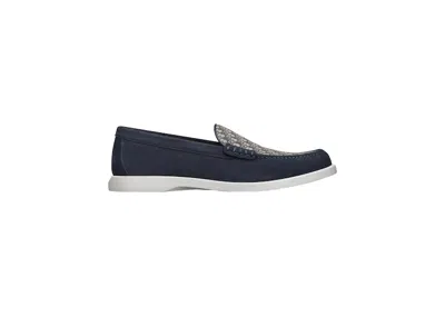 Pre-owned Dior Men's  Granville Loafer Suede Sneakers In Navy Blue