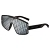 Dior Grey Logo Shield Unisex Sunglasses Xtrem Mu 10b8 00 In Shiny Black