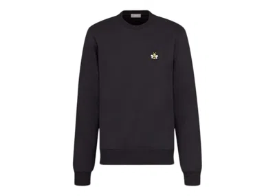 Pre-owned Dior Men's  Kaws Bee Logo Crewneck Sweatshirt In Black