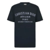Dior Men's  Knit Round Neck Short Sleeve Navy Blue In Black