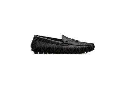 Pre-owned Dior Men's  Mocassin Cd Diamond Leather Sneakers In Black