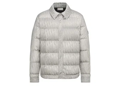 Pre-owned Dior Men's  Oblique Quilted Jacket In Gray Technical Jacquard