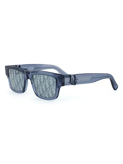 DIOR MEN'S DIOR OBLIQUE S3I 52MM RECTANGULAR SUNGLASSES