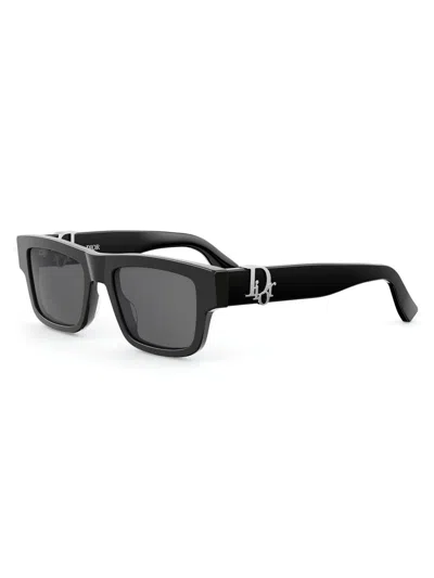 DIOR MEN'S DIOR OBLIQUE S3I 52MM RECTANGULAR SUNGLASSES
