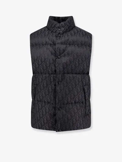 Dior Men  Oblique Sleeveless Jacket In Black