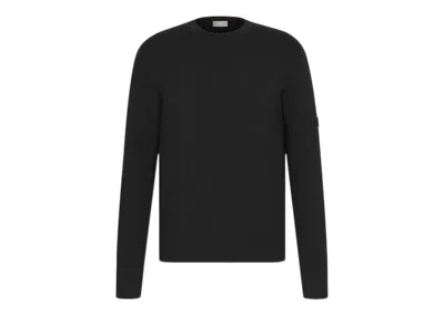 Pre-owned Dior Men's  Patch Milano Wool Sweater In Black Punto