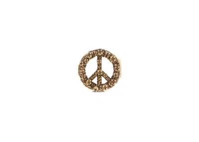 Pre-owned Dior Men's  Peace Sign  Tears Belt Buckle In Antique Gold