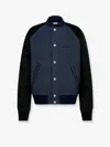 Dior Men  Ribbon College Cotton And Suede Bomber In Blue