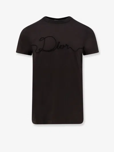 Dior Men  Ribbon Cotton T-shirt In Black