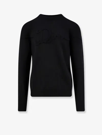 Dior Men  Ribbon Wool Sweater In Black