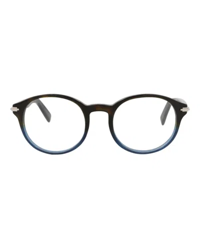 Pre-owned Dior Men's  Roundframe Acetate Optical Frames Havana Silver Transparent (dm 014u In Havana Silver Tra