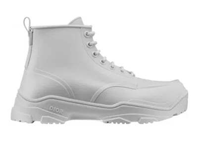 Pre-owned Dior Men's  Rubber Boots Sneakers In Beige/white