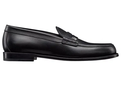 Pre-owned Dior Men's  Smooth Calfskin Granville Loafer Sneakers In Black
