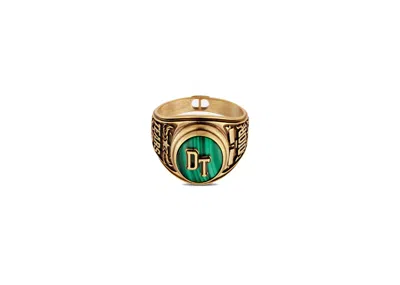Pre-owned Dior Men's  Tears Ring In Gold/malachite