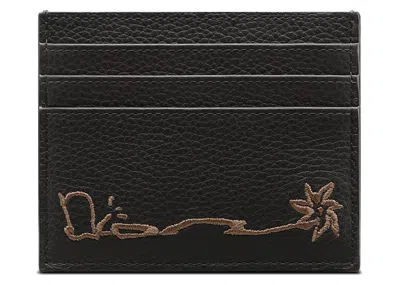 Pre-owned Dior Men's  X Cactus Jack Card Holder In Black