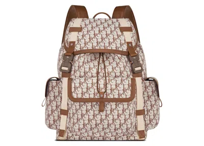 Pre-owned Dior Men's  X Cactus Jack Hit The Road Backpack In Coffee Brown
