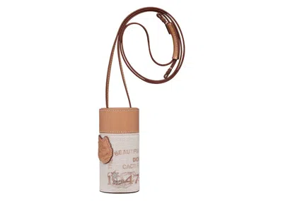 Pre-owned Dior Men's  X Cactus Jack Nano Roller Pouch In Coffee Brown