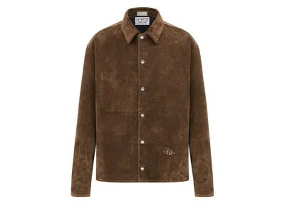Pre-owned Dior Men's  X Cactus Jack Oversized Overshirt In Mocha Brown