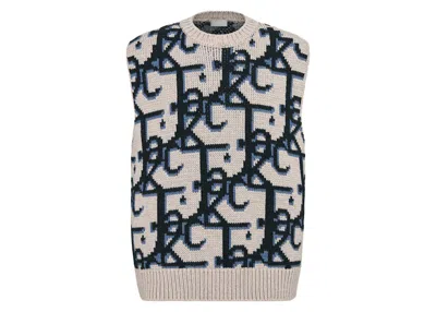 Pre-owned Dior Men's  X Cactus Jack Oversized Sleeveless Sweater In Beige/black In Multi