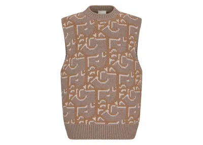Pre-owned Dior Men's  X Cactus Jack Oversized Sleeveless Sweater In Beige/brown