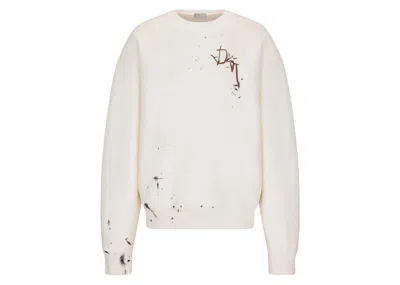 Pre-owned Dior Men's  X Cactus Jack Oversized Sweatshirt In White